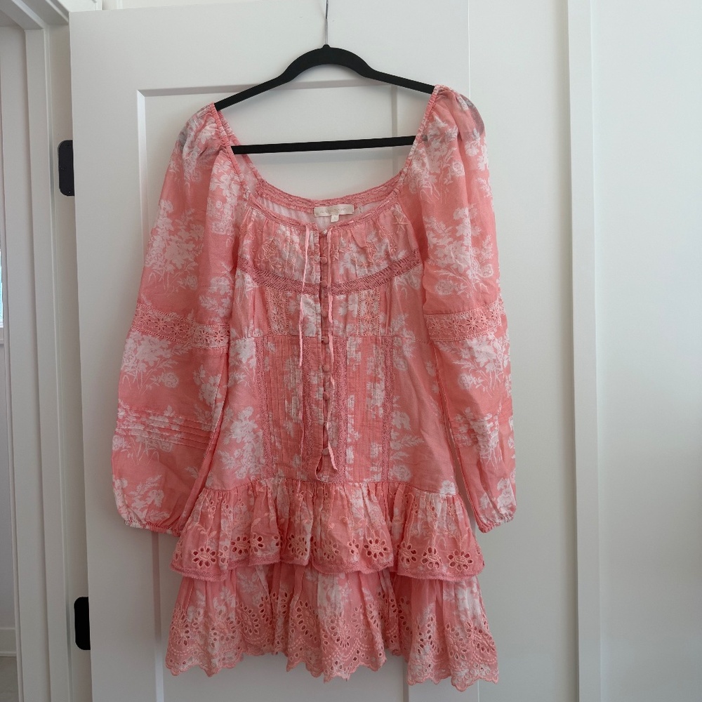 LoveShackFancy Tayton Floral Print Mini Dress - Size 4